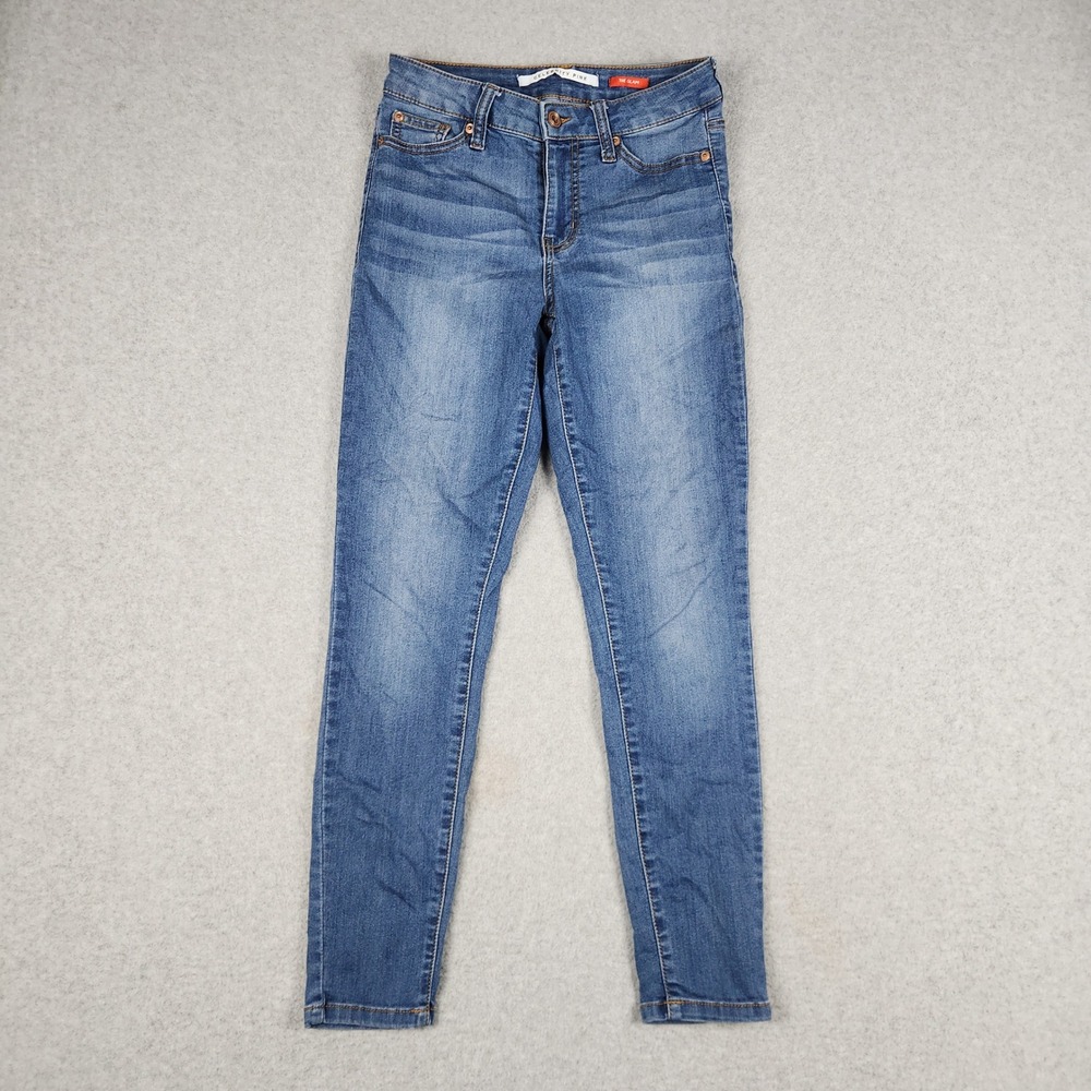 Celebrity Pink The Glam Jeans Womens 3/26 Blue Denim Mid Rise Stretch Skinny Leg